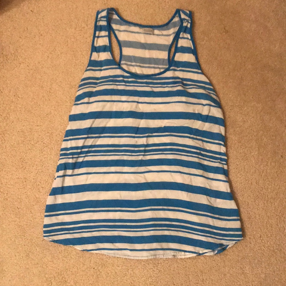 Charming Charlie Blue and White Striped Tank